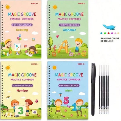 Magic Reusable Handwriting Workbook Set (4 Books) - Zghartoys