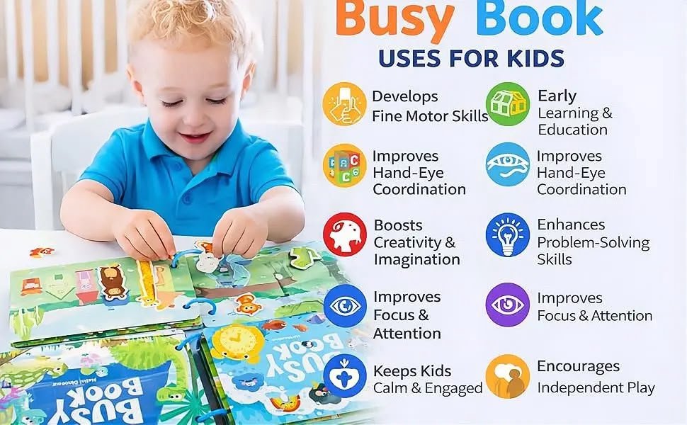 Toddler Busy Book – Activity Binder for Kids 2+ Years