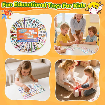 Read & Rhyme Flip Books – 30 Phonics & Vocabulary Learning Cards - Zghartoys