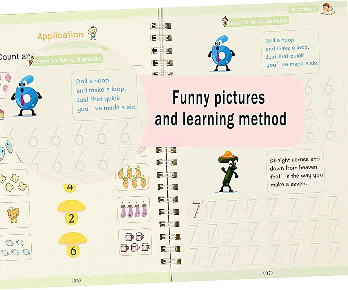 Magic Reusable Handwriting Workbook Set (4 Books) - Zghartoys