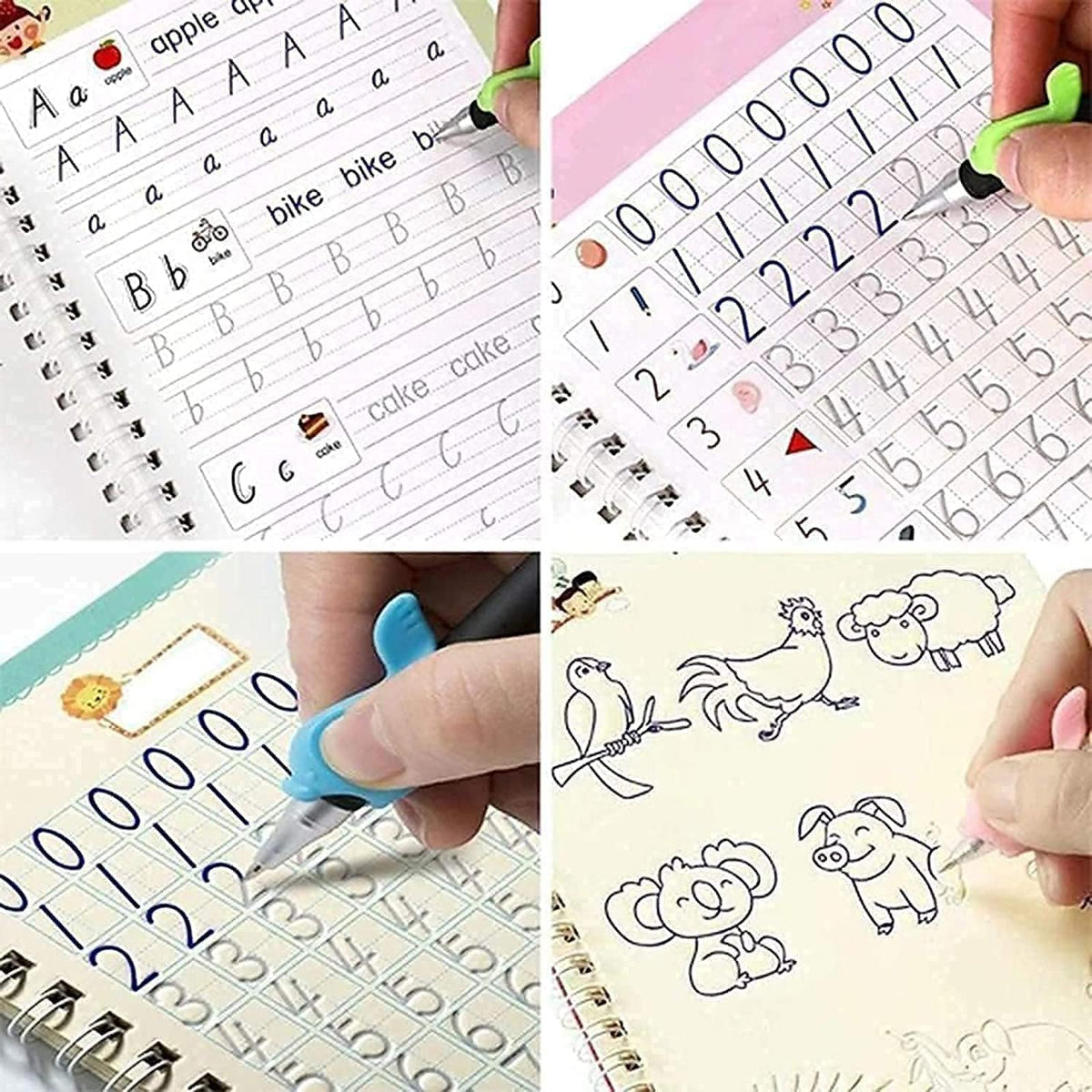 Magic Reusable Handwriting Workbook Set (4 Books) - Zghartoys