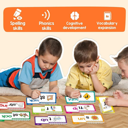 Read & Rhyme Flip Books – 30 Phonics & Vocabulary Learning Cards - Zghartoys