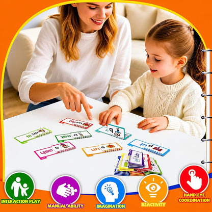 Read & Rhyme Flip Books – 30 Phonics & Vocabulary Learning Cards - Zghartoys
